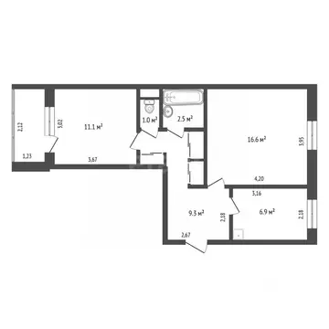 2-к кв. Амурская область, Архара пгт ул. Архаринская, 2/1 (48.8 м)