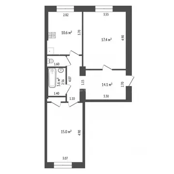 2-к кв. Тамбовская область, Тамбов Советская ул., 38А (62.8 м)
