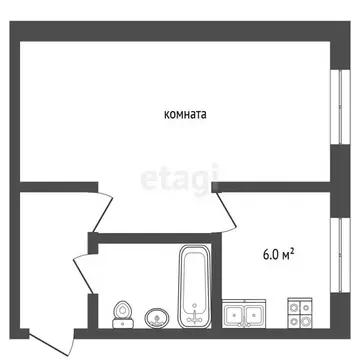 1-к кв. Ростовская область, Батайск Комсомольская ул., 115 (30.0 м)