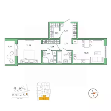 1-к кв. Ленинградская область, Гатчина ул. Чехова, 39к2 (53.5 м)
