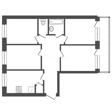 4-комнатная квартира: Тула, улица Пузакова, 58 (79.3 м)