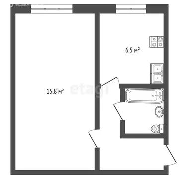 1-комнатная квартира: Петрозаводск, улица Репникова, 9 (30.2 м)