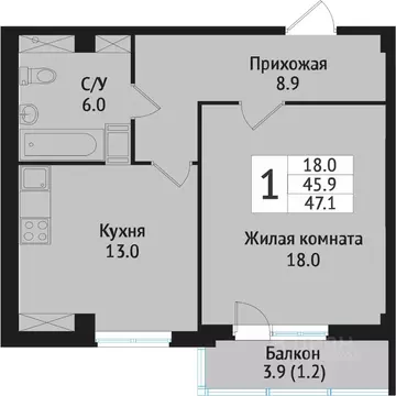 1-к кв. Ленинградская область, Всеволожск ул. Севастопольская, 2к1 ...