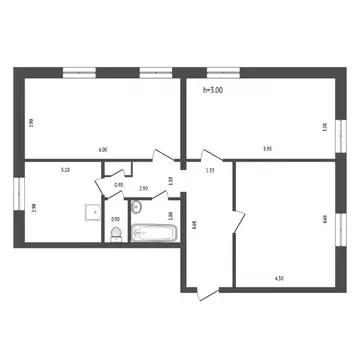3-к кв. Красноярский край, Красноярск ул. Академика Вавилова, 48 (80.3 ...
