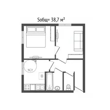 2-к кв. Брянская область, Карачев Октябрьская ул., 100 (38.7 м)