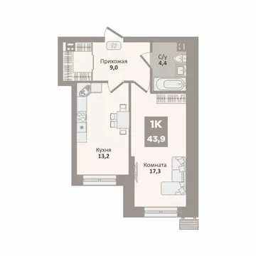 1-к кв. Курганская область, Курган Заозерный жилрайон, 12-й мкр, 2 ...