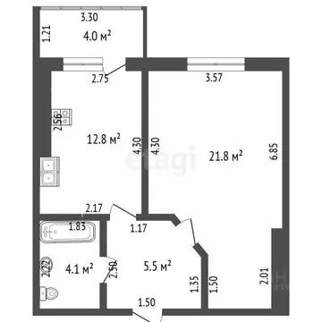 1-к кв. Башкортостан, Стерлитамак просп. Октября, 85 (44.2 м)