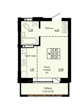 1-к кв. Алтайский край, Барнаул ул. Димитрова, 150 (29.2 м)