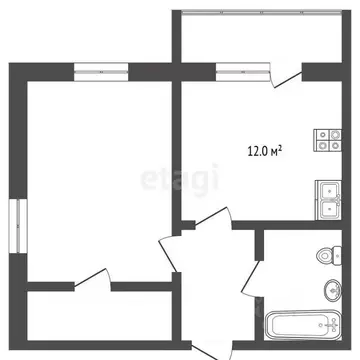 1-к кв. Ярославская область, Тутаев ул. Розы Люксембург, 70 (35.4 м)