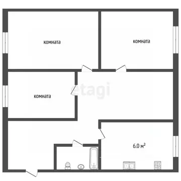 3-к кв. Ярославская область, Рыбинск Планировочная ул., 3 (55.6 м)