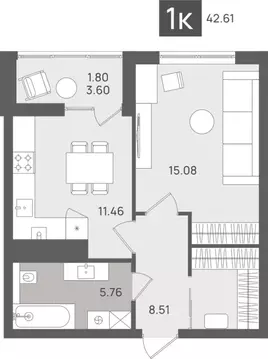 1-к кв. Калининградская область, Светлогорск Лесная Сказка жилой ...