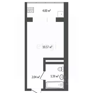 Студия Тюменская область, Тюмень ул. Новоселов, 117 (16.0 м)