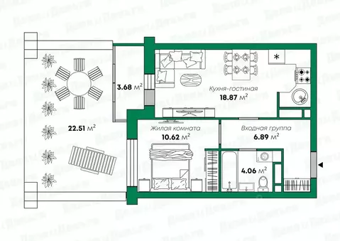 1-к кв. Кировская область, Киров ул. Ломоносова, 10А (49.4 м)