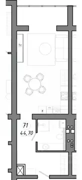 1-к кв. Калининградская область, Светлогорск Олимпийский бул., 3 (44.7 ...