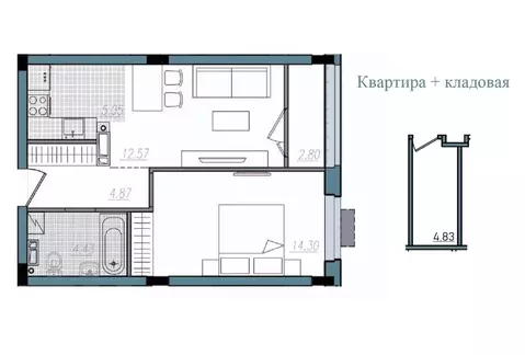 2-к кв. Смоленская область, Смоленск ул. Александра Степанова (44.02 ...