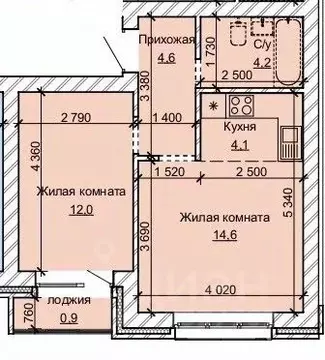 2-к кв. Алтайский край, Барнаул ул. Анатолия (40.4 м)