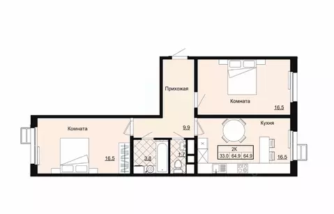 2-к кв. Владимирская область, Ковров Квартал Авиатор жилой комплекс ...