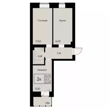 2-к кв. Красноярский край, Красноярск ул. Елены Стасовой, 80 (62.6 м)