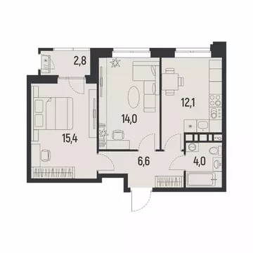 2-к кв. Пермский край, Пермь Ераничи мкр,  (53.5 м)