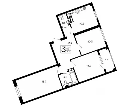 3-к кв. Крым, Алушта ул. 60 лет СССР, 29 (74.7 м)