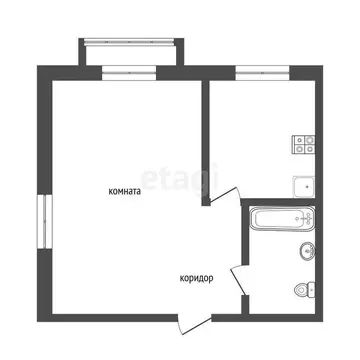 1-комнатная квартира: Улан-Удэ, проспект Строителей, 14 (33.8 м)