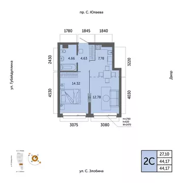 2-к кв. Башкортостан, Уфа Зеленая Роща жилрайон, Урбаника жилой ...