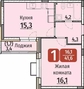 1-к кв. Чувашия, Чебоксары ул. Энергетиков (41.6 м)