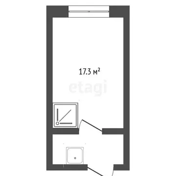 Квартира-студия: Тюмень, улица Энергетиков, 60 (14 м)