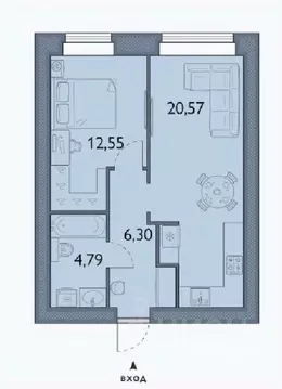 1-к кв. Брянская область, Брянский район, пос. Мичуринский, ...