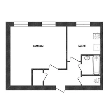 1-комнатная квартира: Кириши, Волховская набережная, 2 (36.2 м)