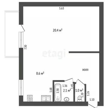 1-к кв. Кемеровская область, Юрга просп. Победы, 18 (39.5 м)
