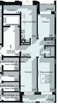 3-к кв. Саха (Якутия), Якутск пос. Геологов,  (81.99 м)