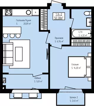 1-к кв. Дагестан, Дербент Камеллия жилой комплекс (50.38 м)