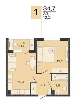 1-к кв. Краснодарский край, Красноармейский район, Марьянское с/пос, ...