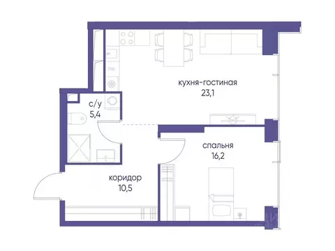 1-к кв. Москва ул. Сергея Макеева, 7С7 (55.2 м)