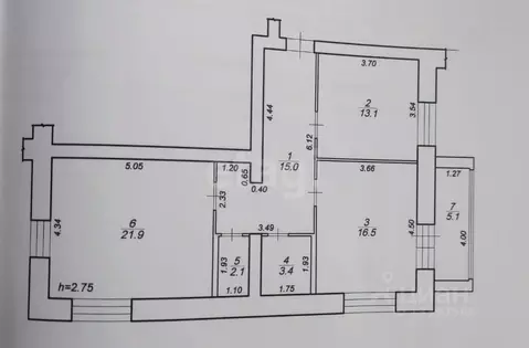 2-к кв. Тверская область, Тверь ул. Бакунина, 13 (72.0 м)