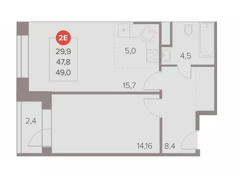 2-к кв. Московская область, Люберцы Октябрьский просп., 28А (49.0 м)