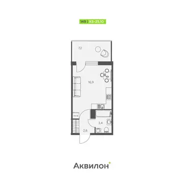 Квартира-студия: Заневское городское поселение, Кудрово, Солнечная ...