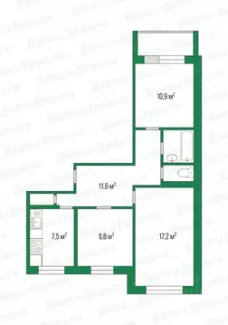 3-к кв. Кировская область, Киров Московская ул., 189 (62.0 м)
