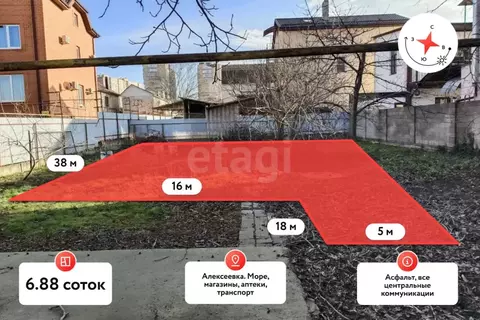 Участок в Краснодарский край, Анапа Алексеевка мкр, ул. Зеленая, 20 ...