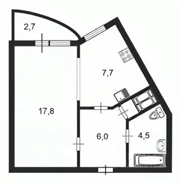 1-к кв. Санкт-Петербург Вербная ул., 19к1 (36.6 м)