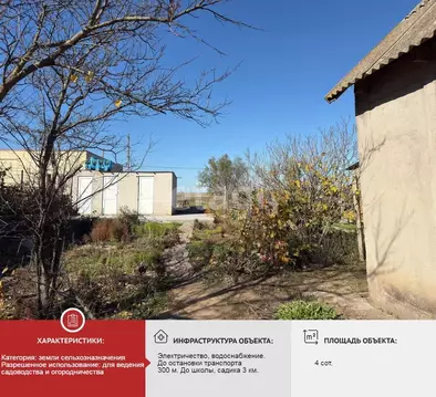 Участок в Крым, Сакский район, Штормовское с/пос, Полет СПК ул. ...