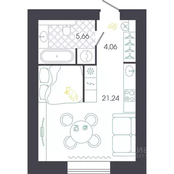 Студия Пензенская область, Пенза Колышлейская ул., 7 (30.96 м)