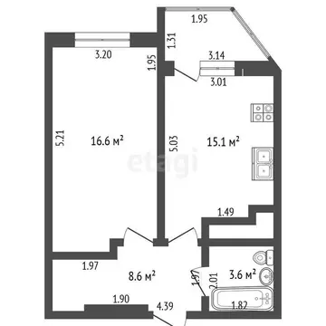 1-комнатная квартира: Анапа, Владимирская улица, 150 (44.2 м)