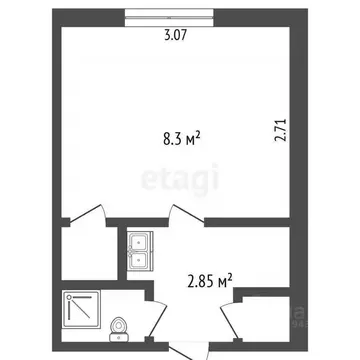1-к кв. Мордовия, Саранск ул. Анны Лусс, 3Б (12.7 м)