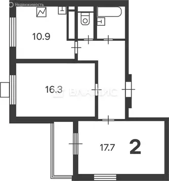 2-комнатная квартира: Троицк, Городская улица, 12 (60.1 м)