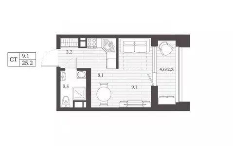 Студия Дагестан, Дербент Эффект Визионер жилой комплекс (25.16 м)