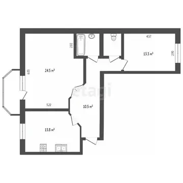 2-к кв. Ярославская область, Ярославль Сосновая ул., 10 (68.6 м)