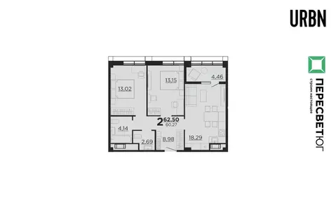 2-к кв. Волгоградская область, Волгоград Профсоюзная ул., 16Г (62.5 м)
