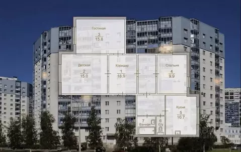 3-к кв. Санкт-Петербург Шуваловский просп., 90к1 (73.7 м)